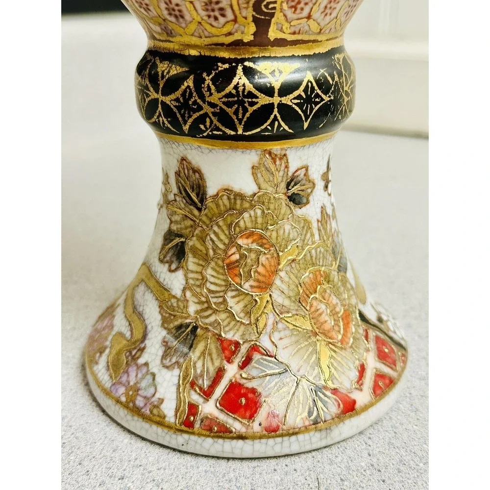 Antique Chinese Qing Dynasty Qianlong Mark Bottle Vase Famille Rose Gilt 16